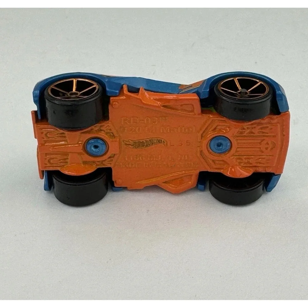 Hot Wheels RD-03 2014 Mattel Blue Orange Racing Diecast Toy Car‎ Number 3